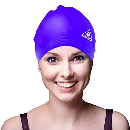 Water Gear – Engroshandel Badehætte – til kvinder – Water Gear Latex Swim Cap til kvinder og mænd - Svømning