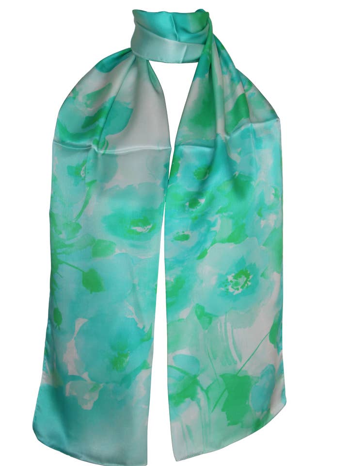 100% Silk Scarf Dis 57698 Var 22 Turquoise for wholesale by tessago
