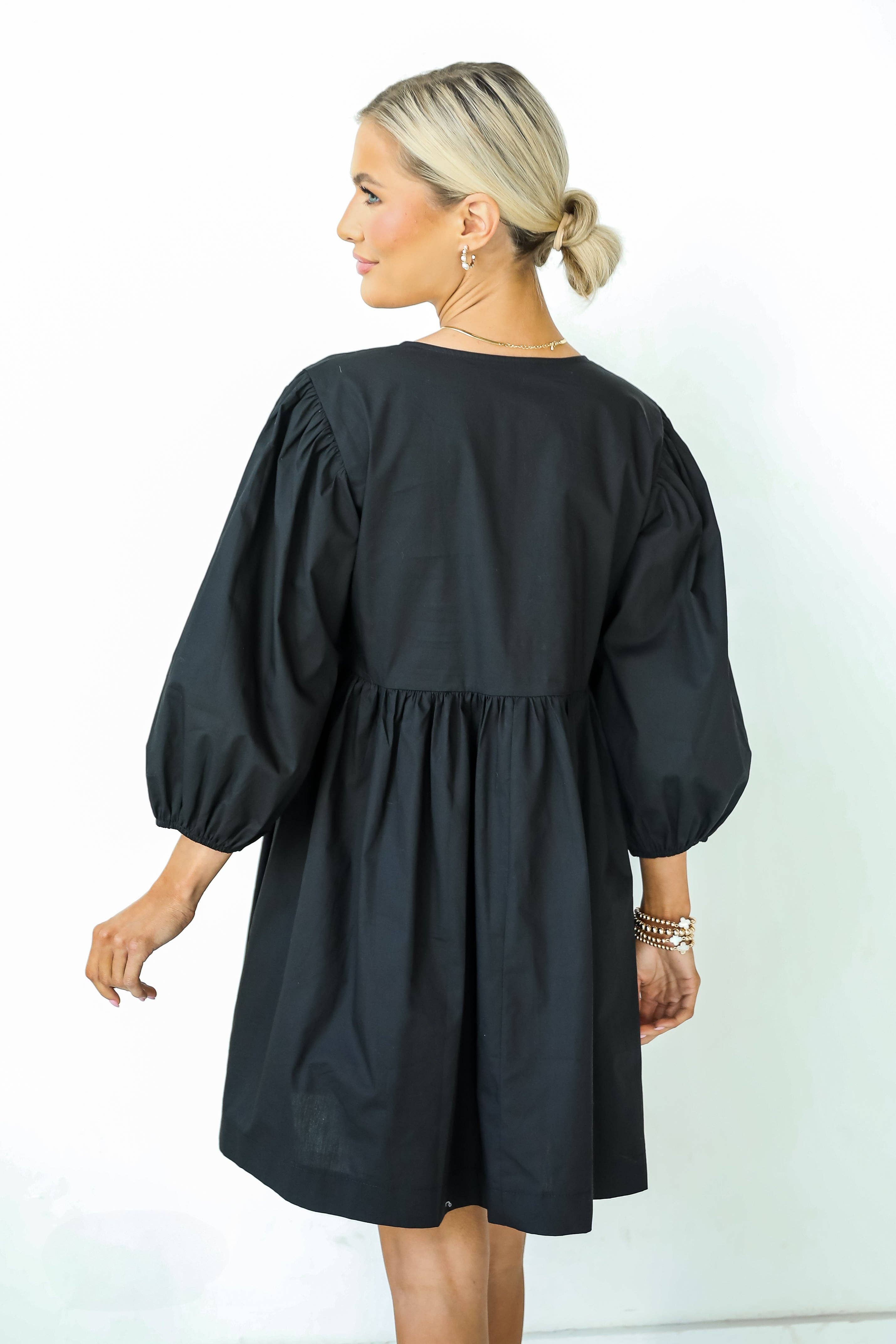 Cute Definition Black Bow Babydoll Mini Dress for wholesale on Faire3