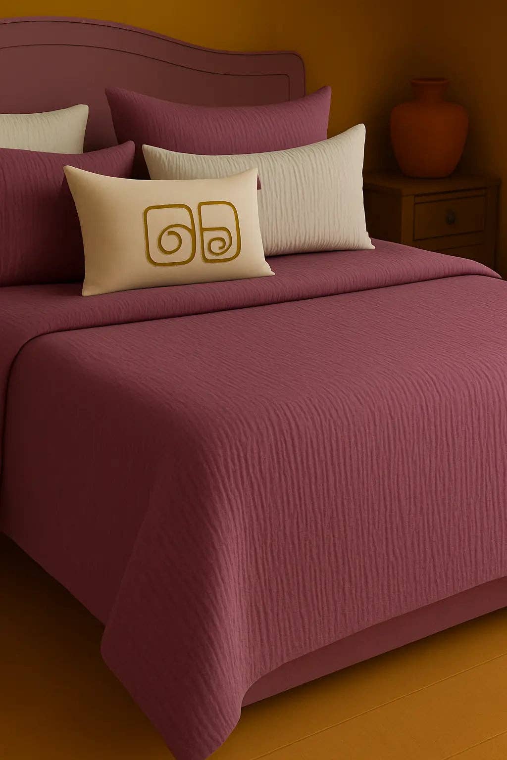 Creative Home – wholesale Bedding blanket – Cloud Muslin Blanket - Damson1