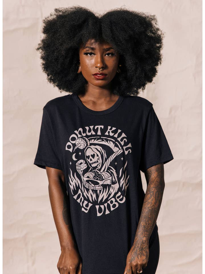 Pyknic - Wholesale Screen Printed T-Shirt - Unisex - Donut Kill My Vibe T-Shirt