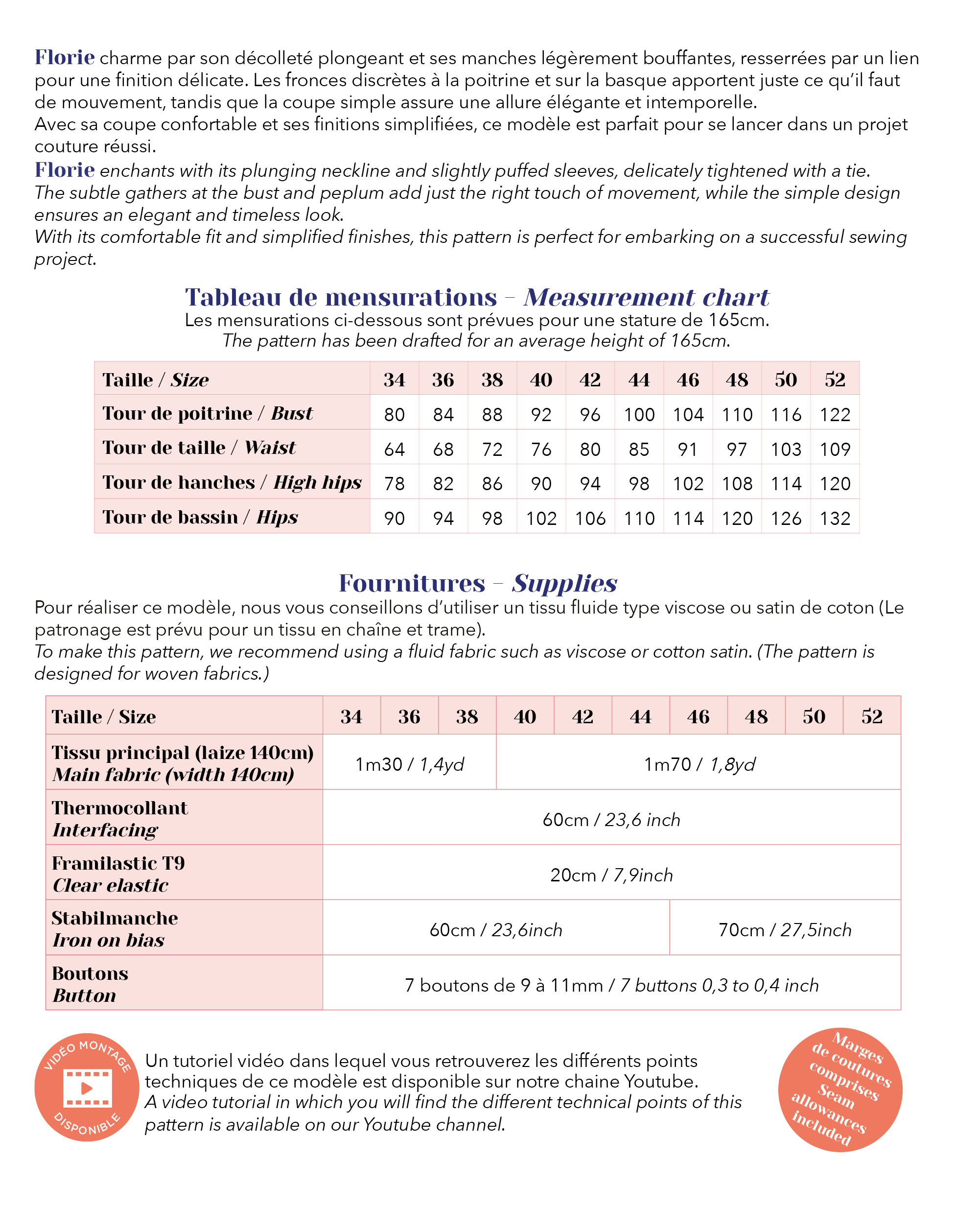Lise Tailor – Engroshandel DIY-sysæt – Sy mønster - Florie - sælges enkeltvis2