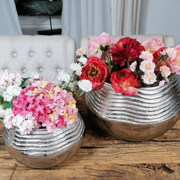 Michael & Philipp Noll e. K. - Wholesale Vase - vase round silver 27 cm/38 cm3