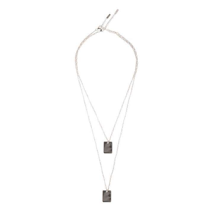 Graveable Tag halsketting - zilver voor wholesale door Park and Buzz