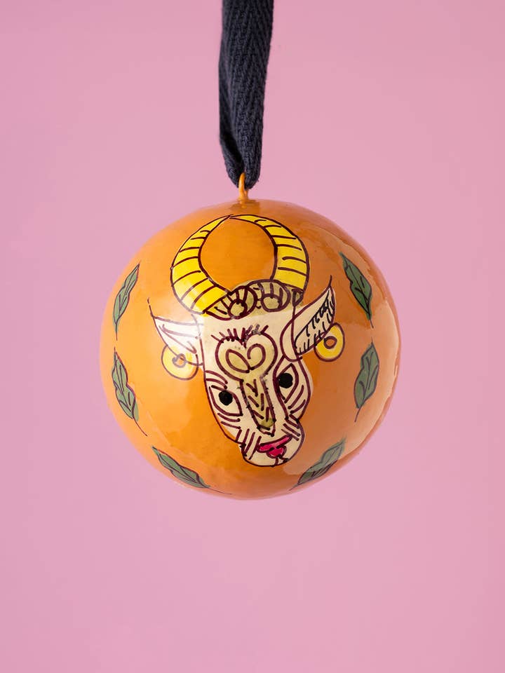 Taurus Zodiac Bauble for wholesale by Ian Snow Ltd