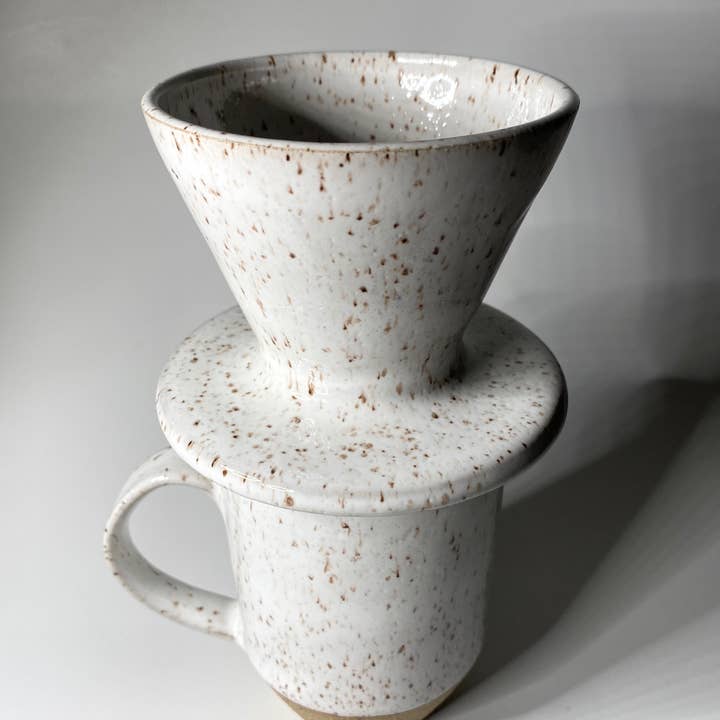 OC Ceramics - Wholesale Pour Over & Dripper - Speckled White Pour Over2