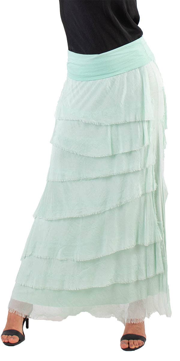 Gigi Moda - Vente Jupe – femme - Jupe volantée longue en soie24