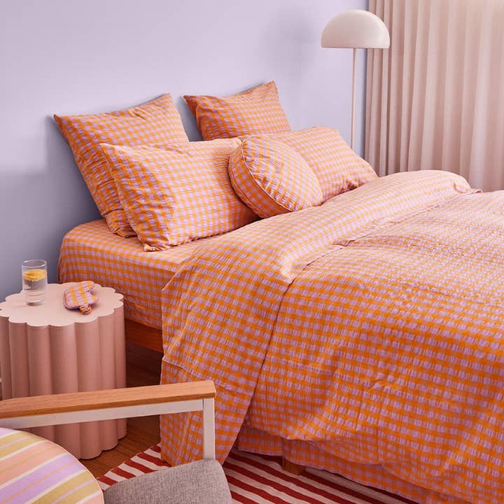 Mosey Me - Wholesale Quilt - Kumquat Bloom Seersucker Quilt Cover0