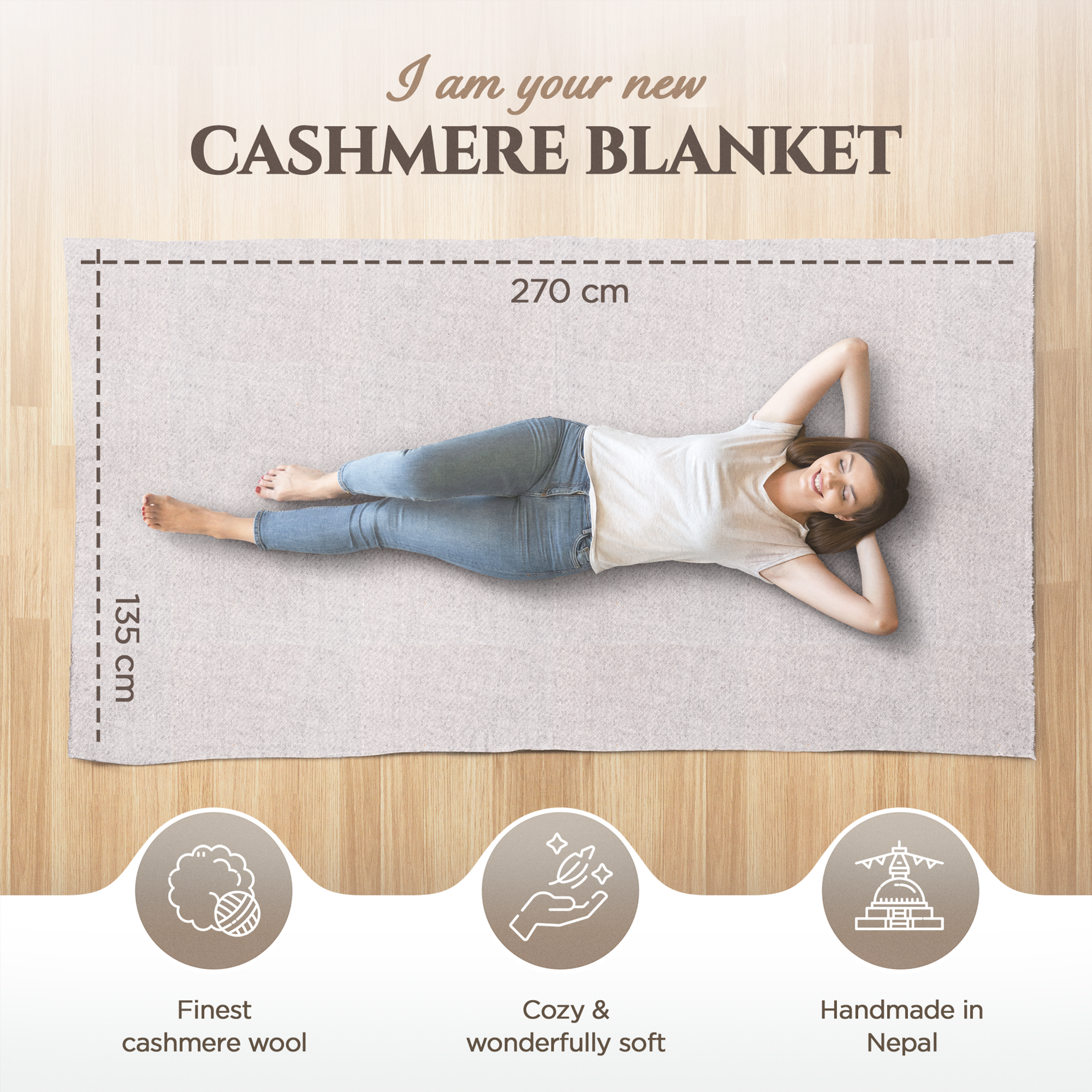 yanopurna - Vente Plaids - Couverture en cachemire unie2