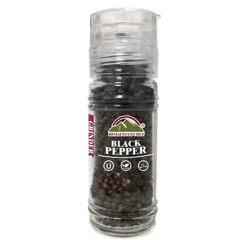 WBM LLC – wholesale Salt & pepper shaker set – Himalayan Chef Pink Salt Grinder, Small Glass Grinder, 4.2oz5