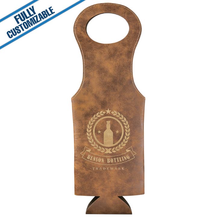 GiftWorksPlus - Wholesale Wine Tote - Engraved Leatherette Wine Bag - Fully Customizable5