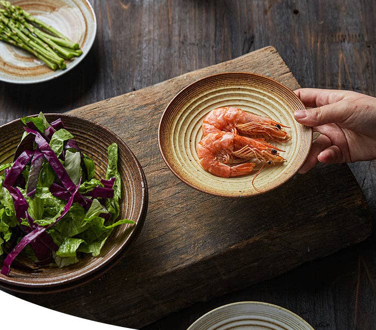 Gohobi （We cover U.S. import duties） - Wholesale Decorative Plate/Dish/Bowl - Gohobi Handmade Japanese Style Stoneware Pasta Bowl Plate12