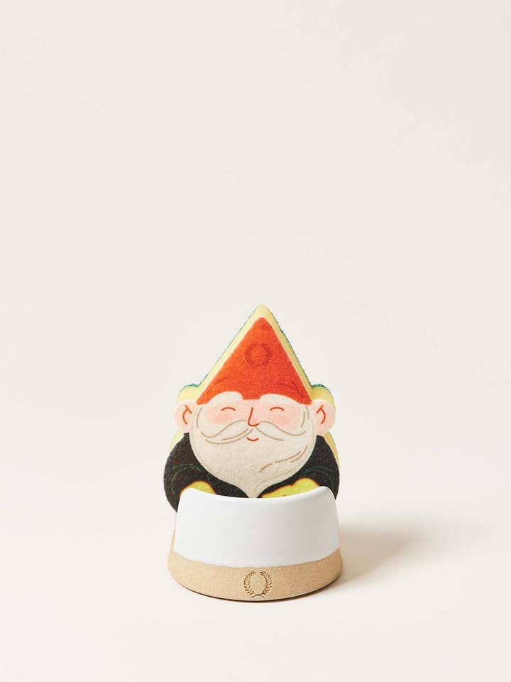 Gnome Sponge with Simple Sponge Holder for wholesale by Farmhouse Pottery