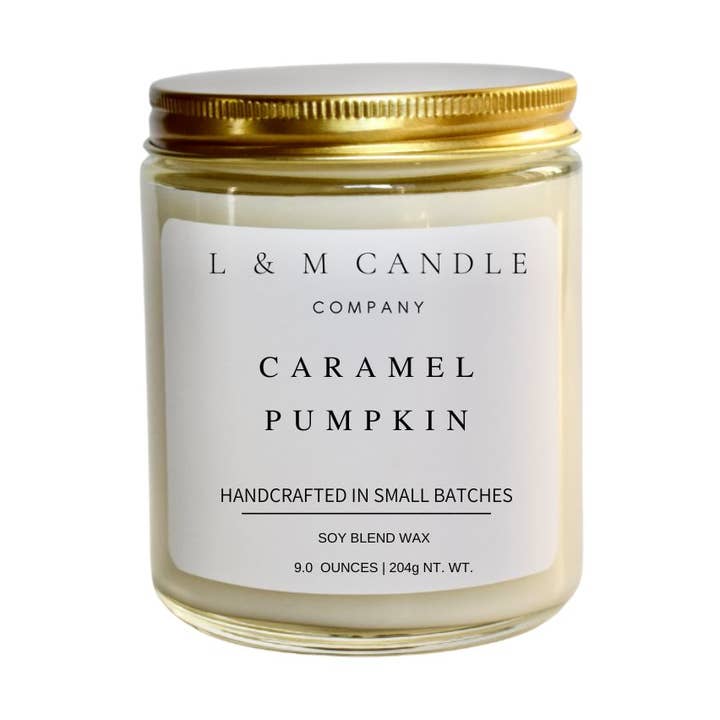 Caramel Pumpkin 9 oz for wholesale by L & M Candle Company