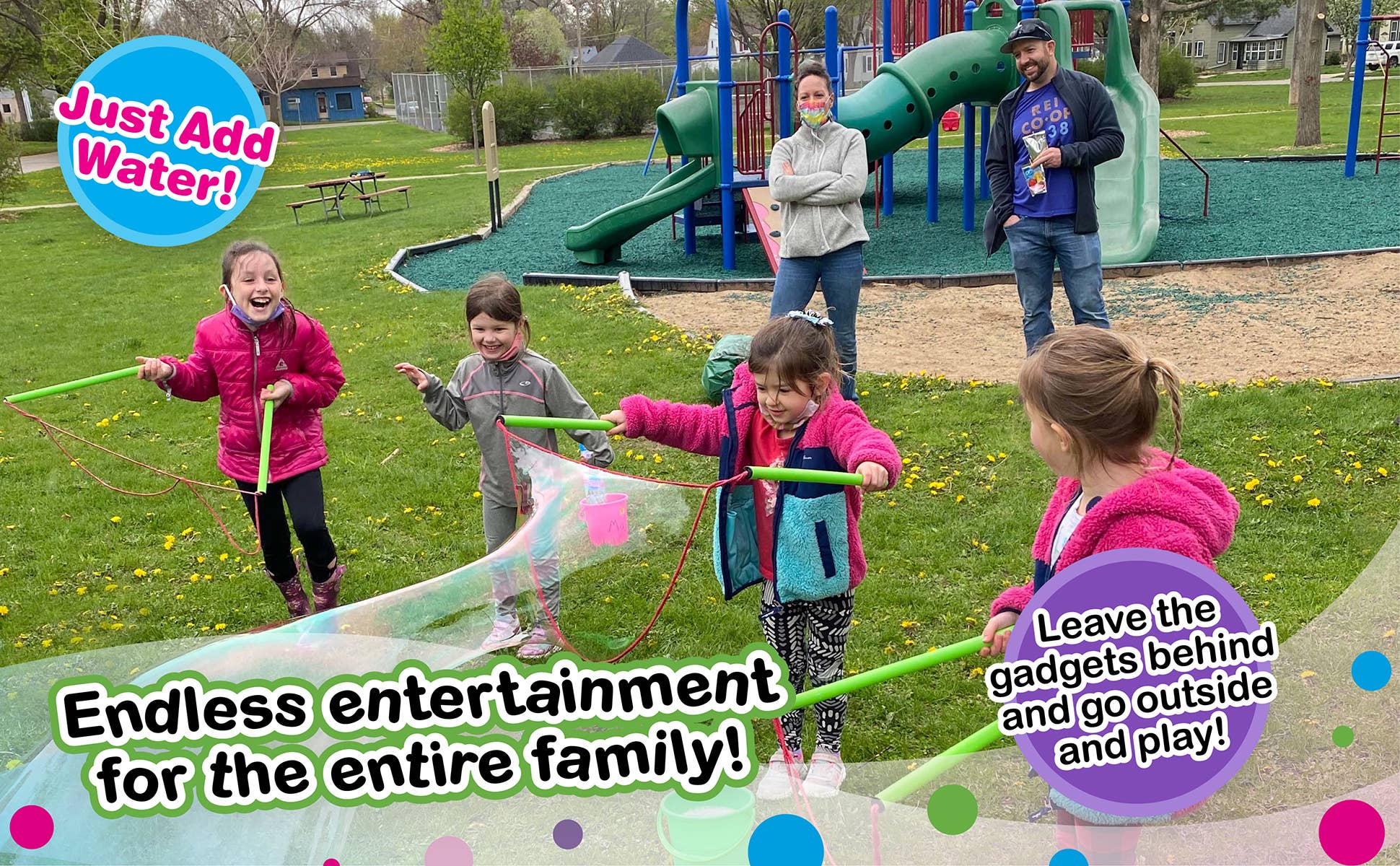 South Beach Bubbles - Vendita all'ingrosso Bolle di sapone - Bambini - WOWmazing Kit per Bolle Giganti: Bacchette Grandi e Concentrato8