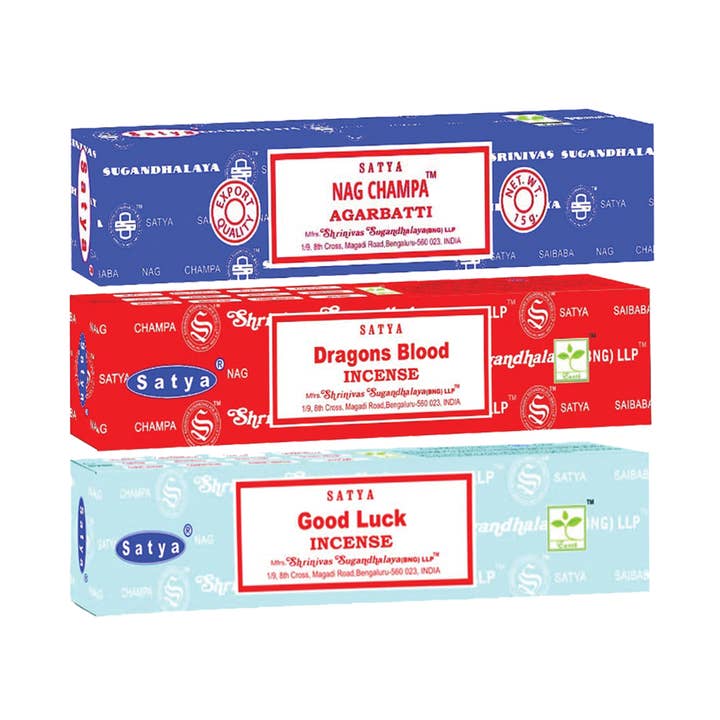 Satya - Nag Champa Good Vibes Pack (3) for wholesale by Designs by Deekay Inc.