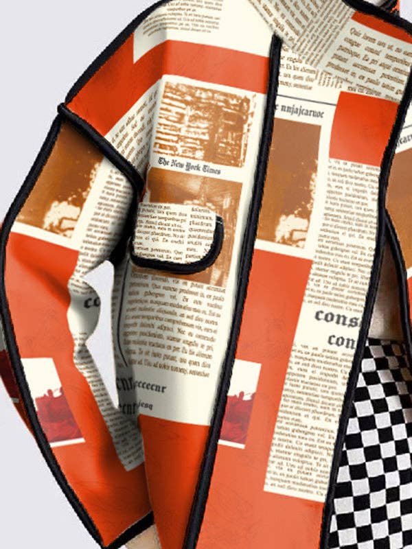 ORANJE Krantendruk Staande Kraag Jas voor groothandel op Faire1