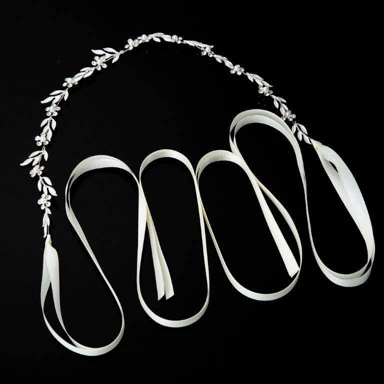 Chicas – wholesale Belt – Women's – Crystal Flower Belt With Ivory Ties 59215-12