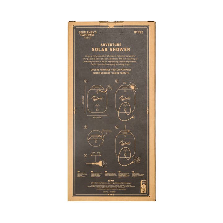 Gentlemen's Hardware - Wholesale Outdoor Ornament/Decor - Portable Solar Shower