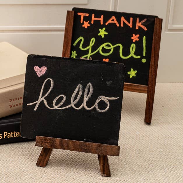 India Handicrafts Inc - Wholesale Chalkboard - Mini Black Board with Wood A-Frame Stand1