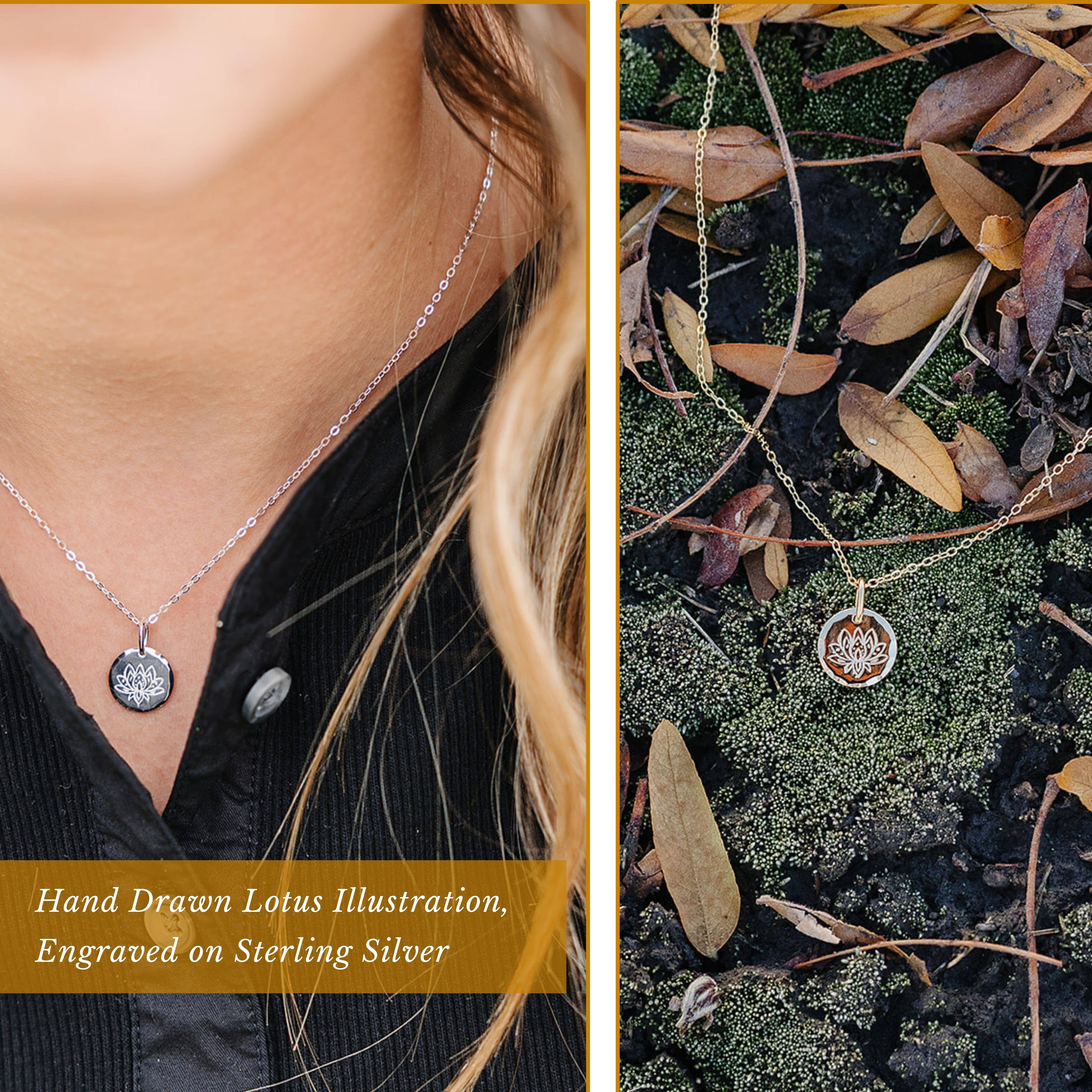 hope love shine - Vendita all'ingrosso Collana con ciondolo/pendaglio - Regalo di Nuovi Inizi per Lei - Collana con Ciondolo di Loto5