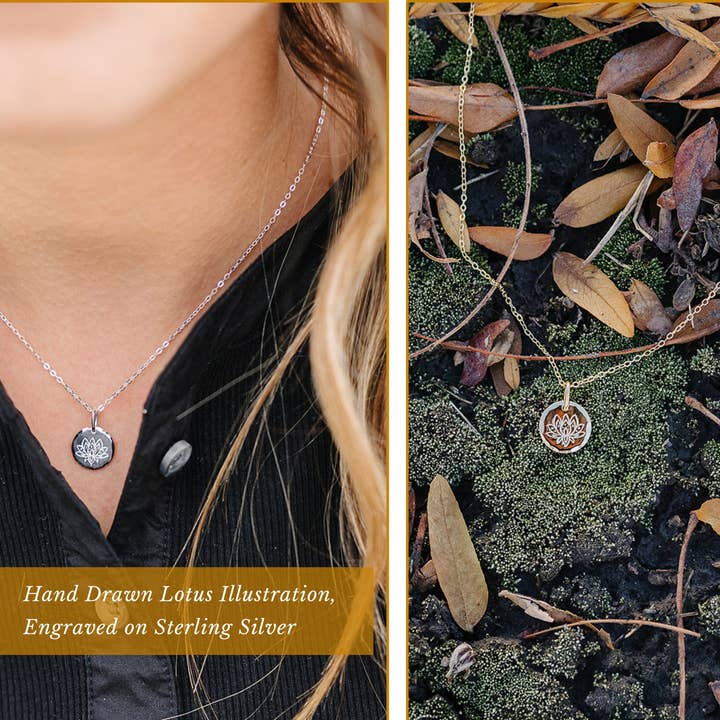 hope love shine - Vendita all'ingrosso Collana con ciondolo/pendaglio - Regalo di Nuovi Inizi per Lei - Collana con Ciondolo di Loto5