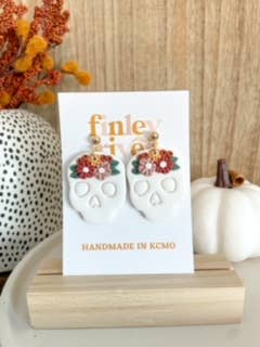 Sugar Skull Dangles | Clay Earrings for wholesale by Finley River | Trendy Polymer Clay Earrings | Hypoallergenic