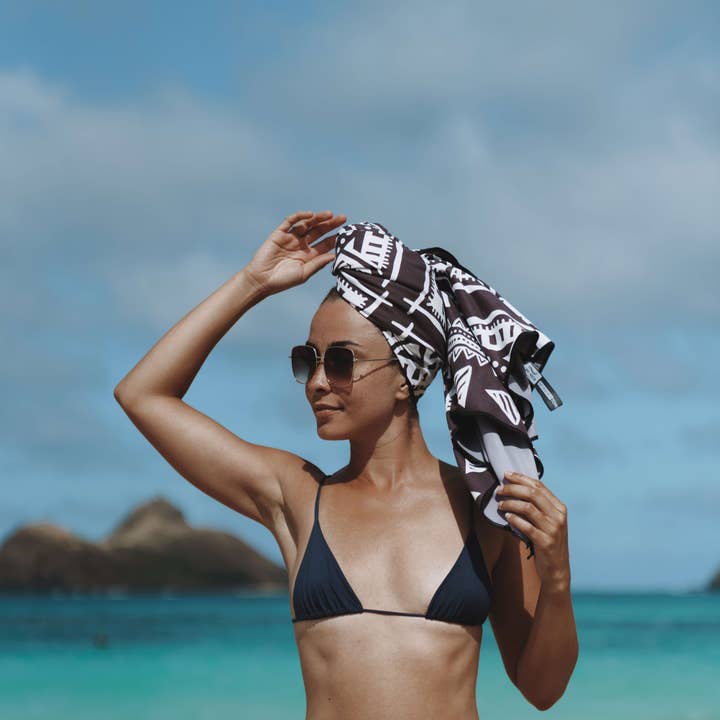 RHB HAWAII - Wholesale Beach Towel - Black tribal pattern Beach Towel1