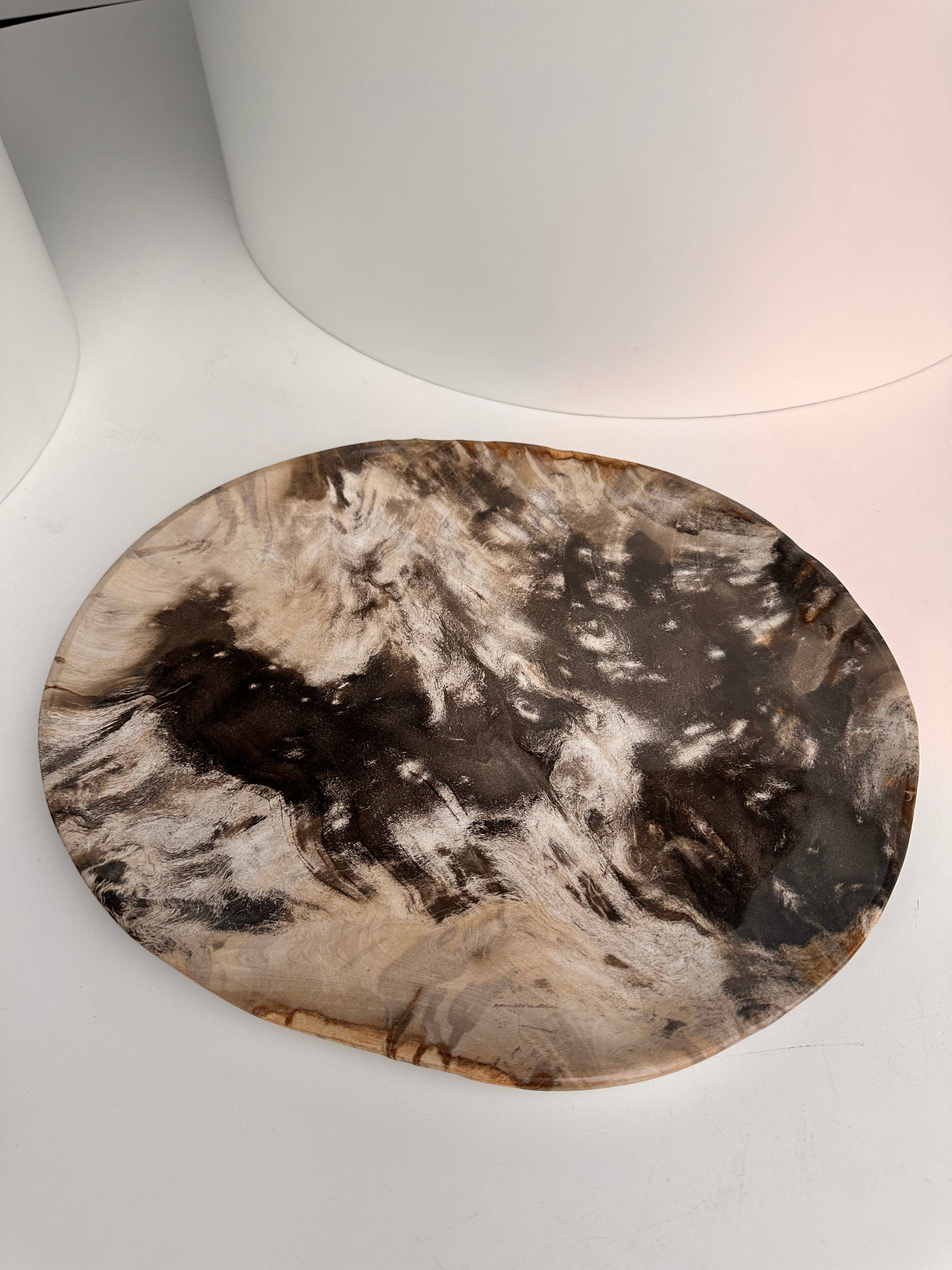 Office Objets - Vente Assiettes/plats/bols de décoration - Très grand vide poche ou plat en bois pétrifié14