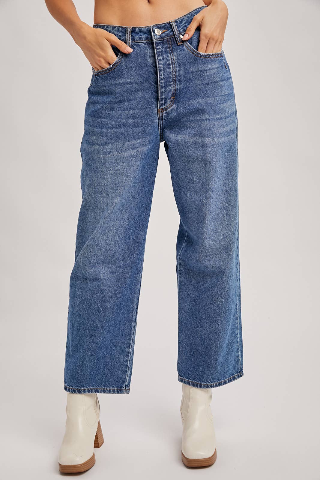 Bluivy - Wholesale Jeans - Women's - DENIM MID-RISE WIDE LEG CROPPED JEANS15