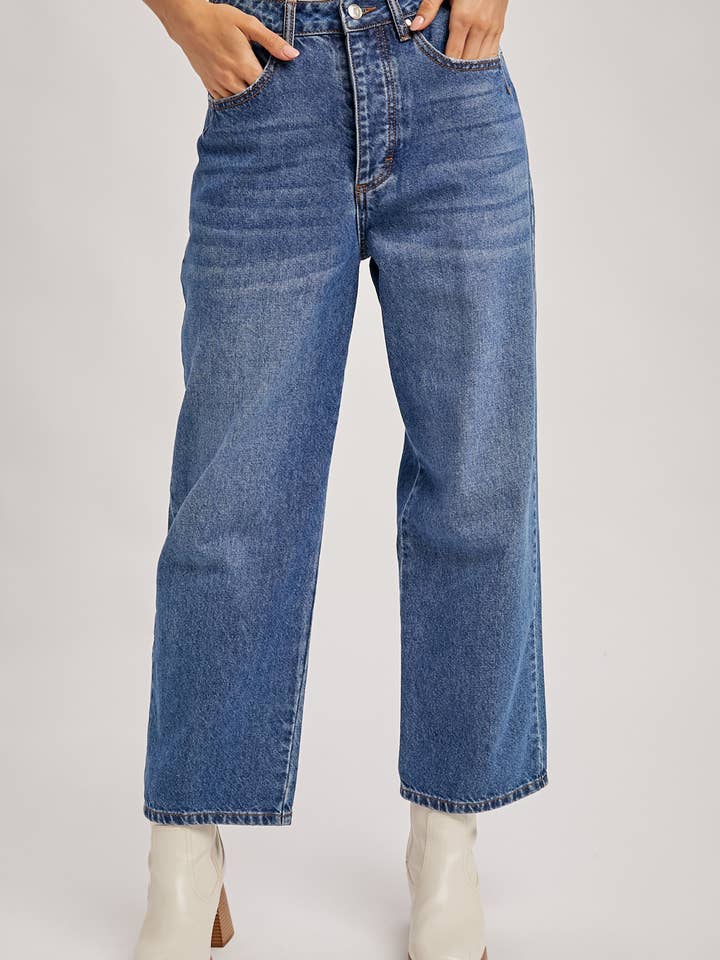 Bluivy - Wholesale Jeans - Women's - DENIM MID-RISE WIDE LEG CROPPED JEANS15