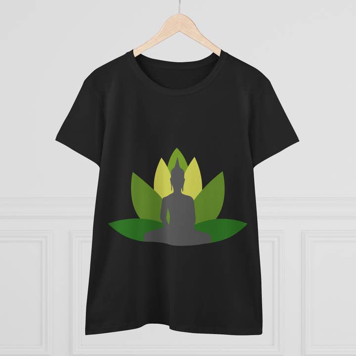 Restored By Nature Company - Wholesale Screen Printed T-Shirt - Women's - Women’s Graphic Tee – Buddha with Lotus Flower – Mid-weight Soft Cotton5