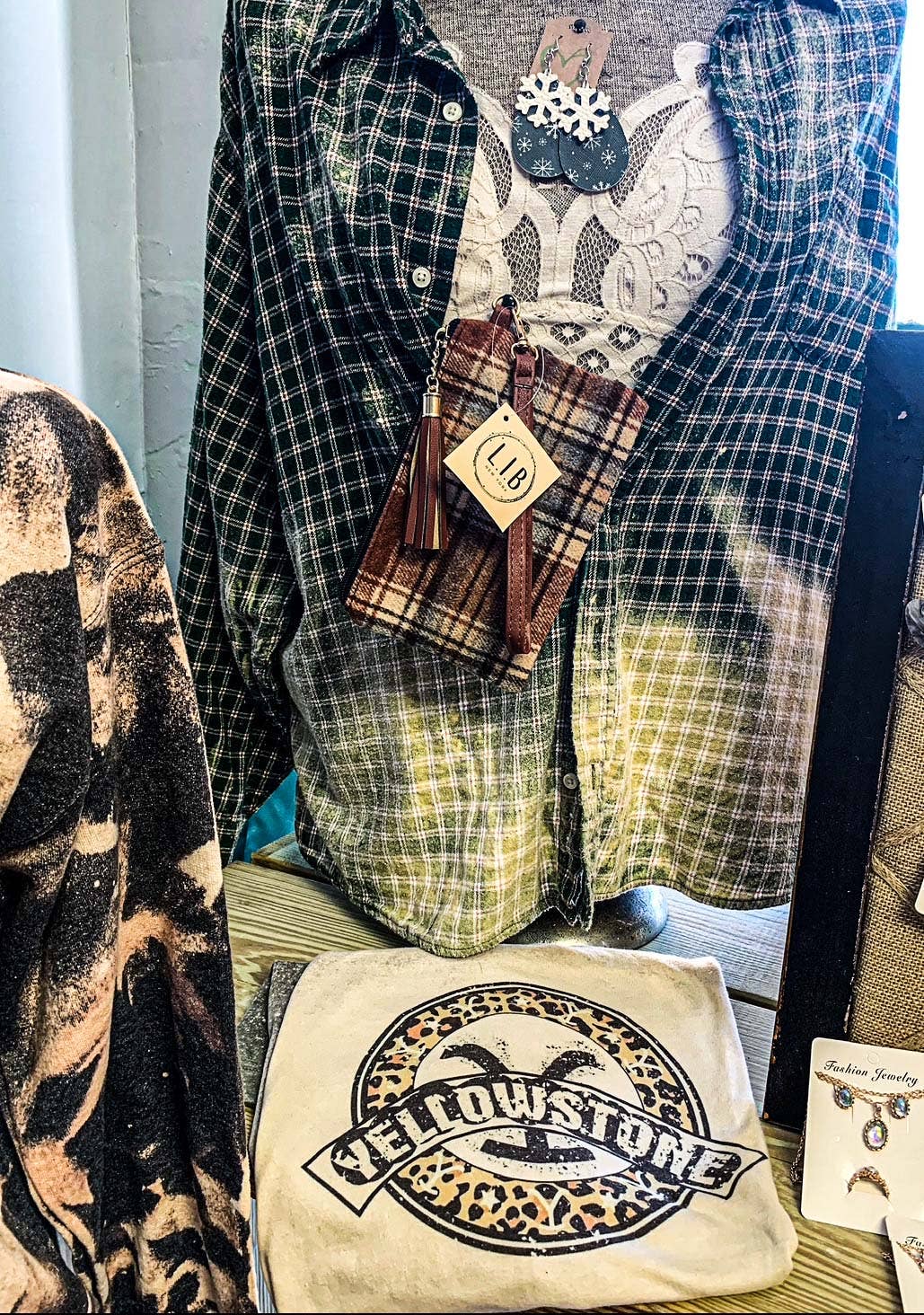 MM Custom Apparel - Wholesale Button Down Shirt - Women's - BLEACHED FLANNEL PLUS SIZE(1x/2x some 3x) UPCYCLED2