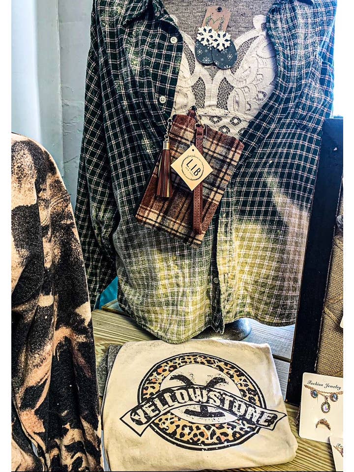 MM Custom Apparel - Wholesale Button Down Shirt - Women's - BLEACHED FLANNEL PLUS SIZE(1x/2x some 3x) UPCYCLED2