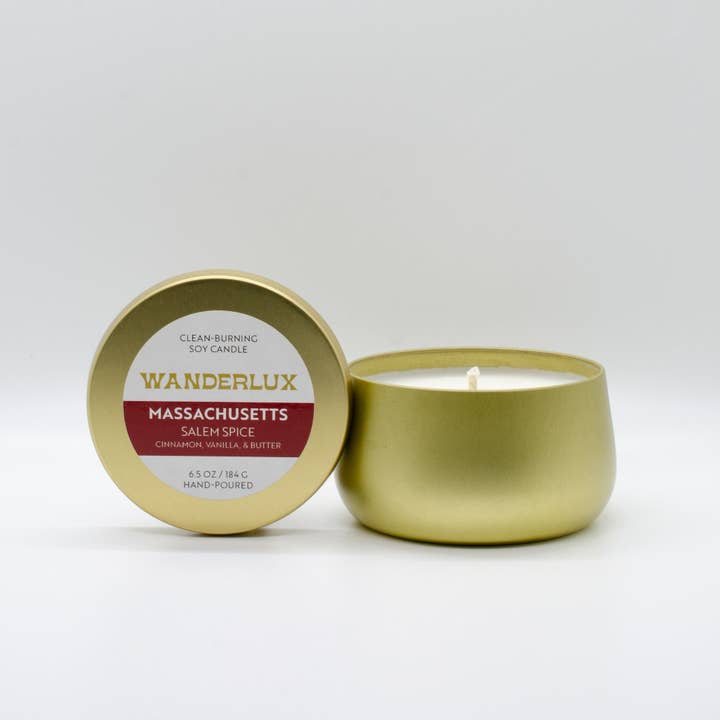 Wanderlux Massachusetts Salem Spice 6,5 ounce sojakaars voor wholesale door Wanderlux Candles