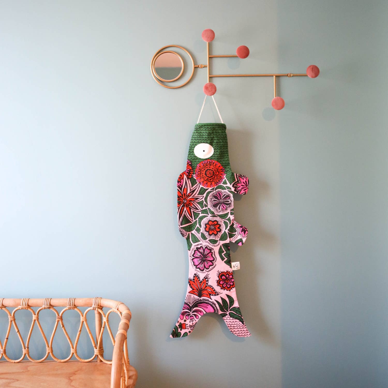 MADAME MO – Engroshandel 3D-vægkunst – Pink Blossom Koinobori - vægdekoration7