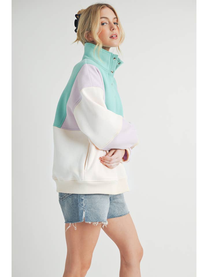 AEMI + CO - Wholesale Sweatshirt - Women's - 992EK Glo Colorblock Pullover 2