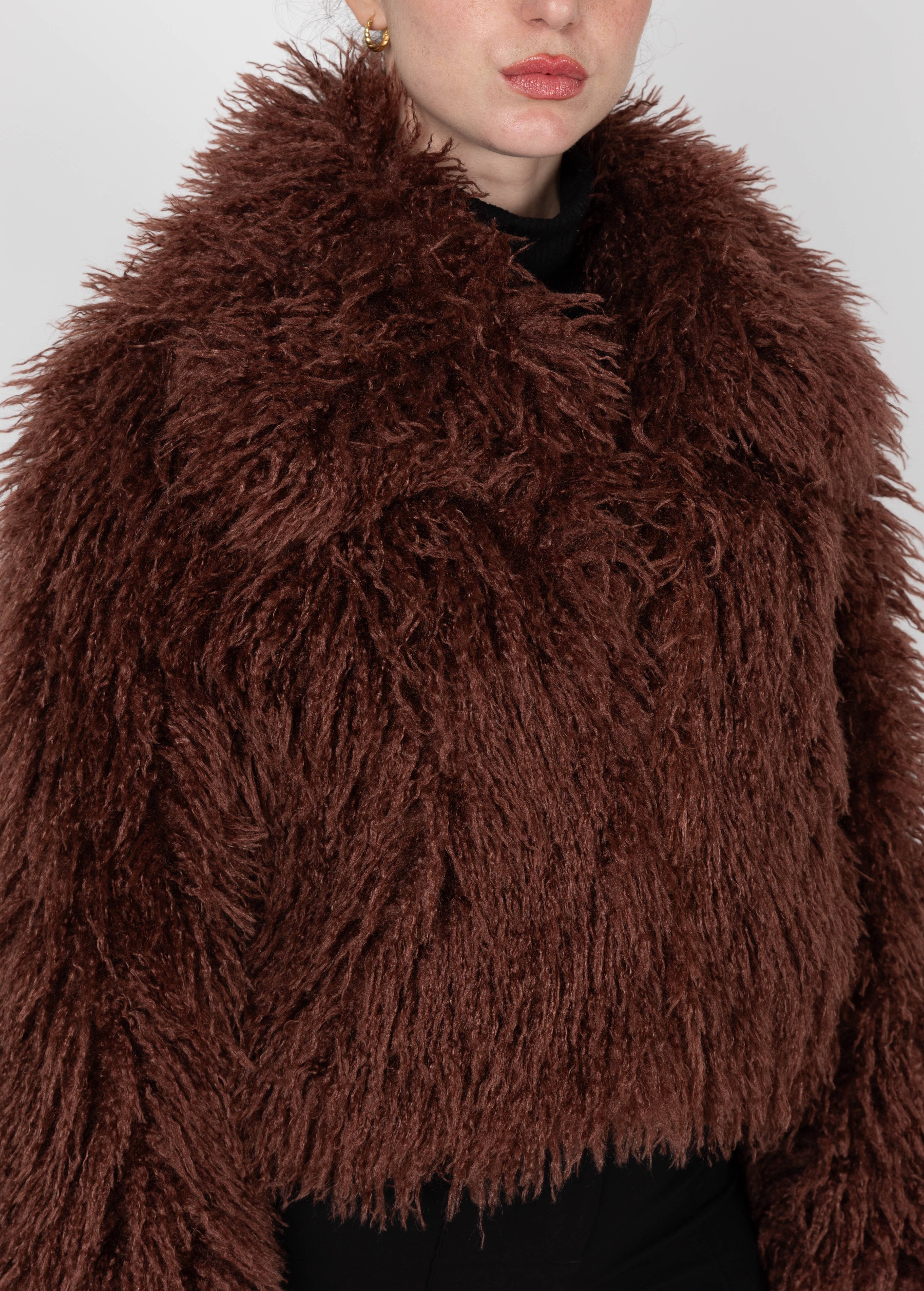 KZELL PARIS – Casaco de pele/imitação de pele - Mulher por atacado – Casaco curto de pele falsa de carneiro mongol21