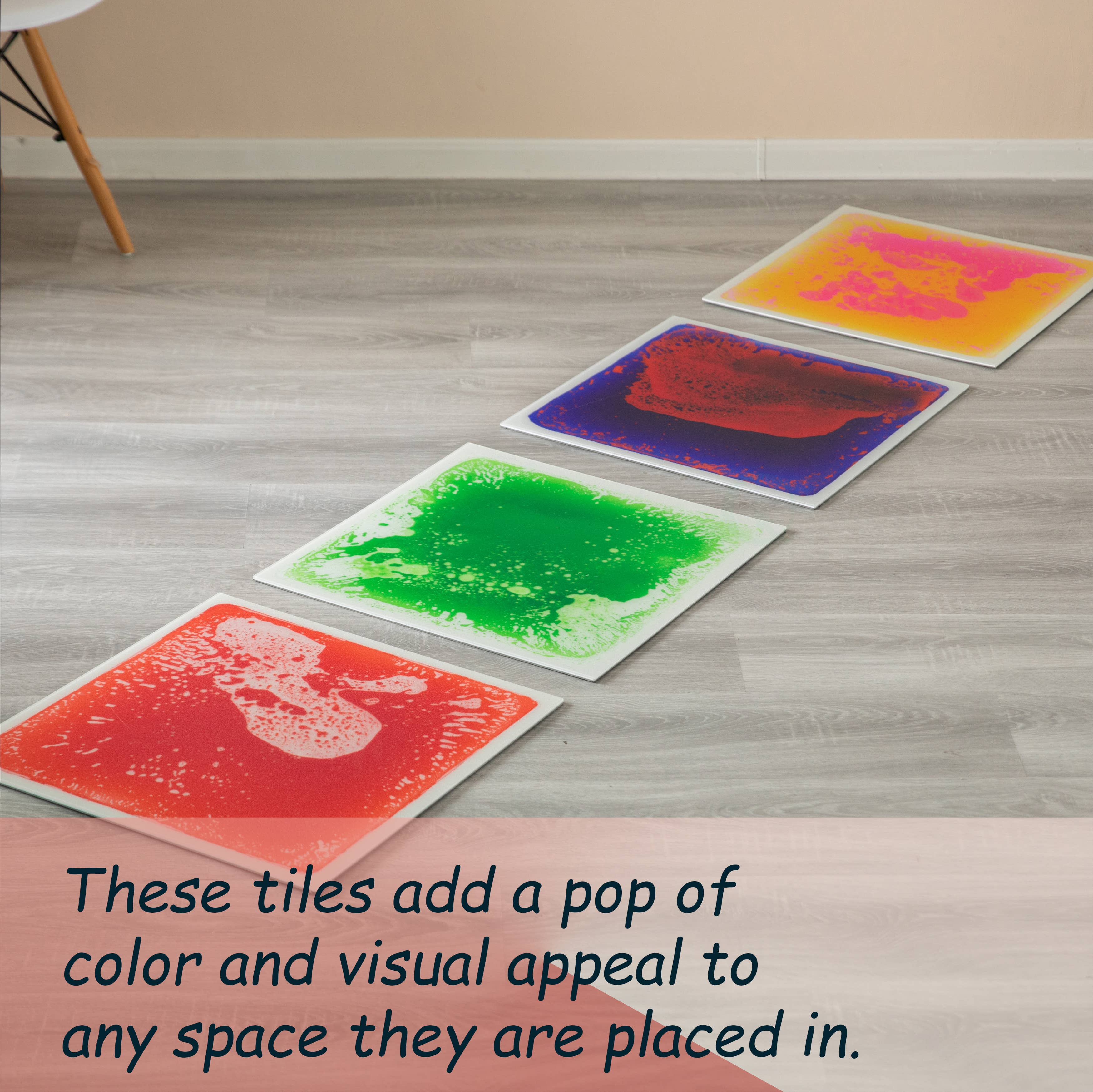 Quickway Imports - Wholesale Toy Set - Kids - Sensory Liquid Gel Floor Square Tiles, Kids Floor Mat, 4PacK9