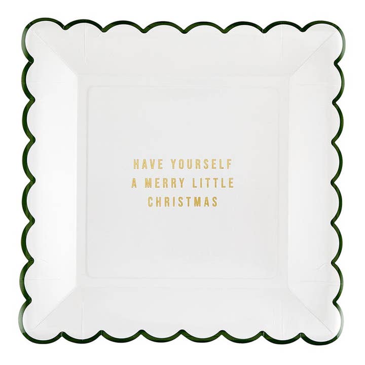 Scalloped Paper Plate - Merry Little Christmas for wholesale by Santa Barbara Design Studio by Creative Brands