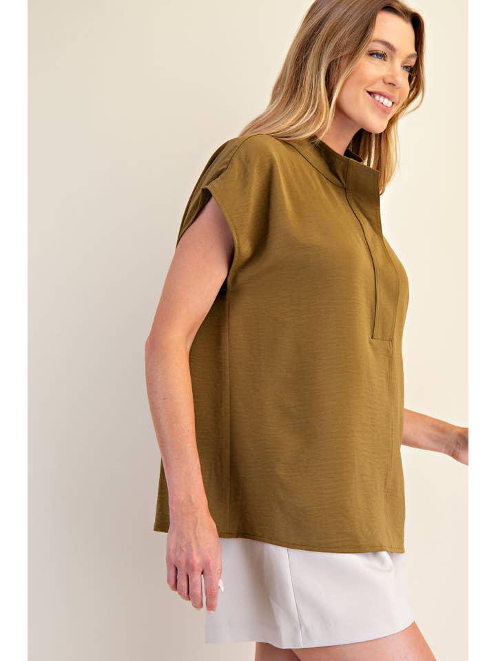 Glam - Wholesale Blouse - Women's - Round Neck Open Neckline Blouse
10