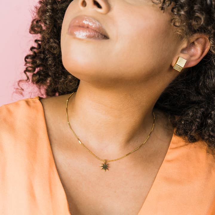 VUE by SEK - Wholesale Stud/Post Earrings - Layered Square Stud Earrings (available in gold and rhodium)2