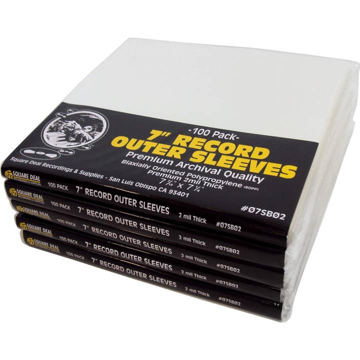 Square Deal Recordings & Supplies - Wholesale Music Accessory - 7" Record Outer Sleeves - Polypropylene - Premium 2mil