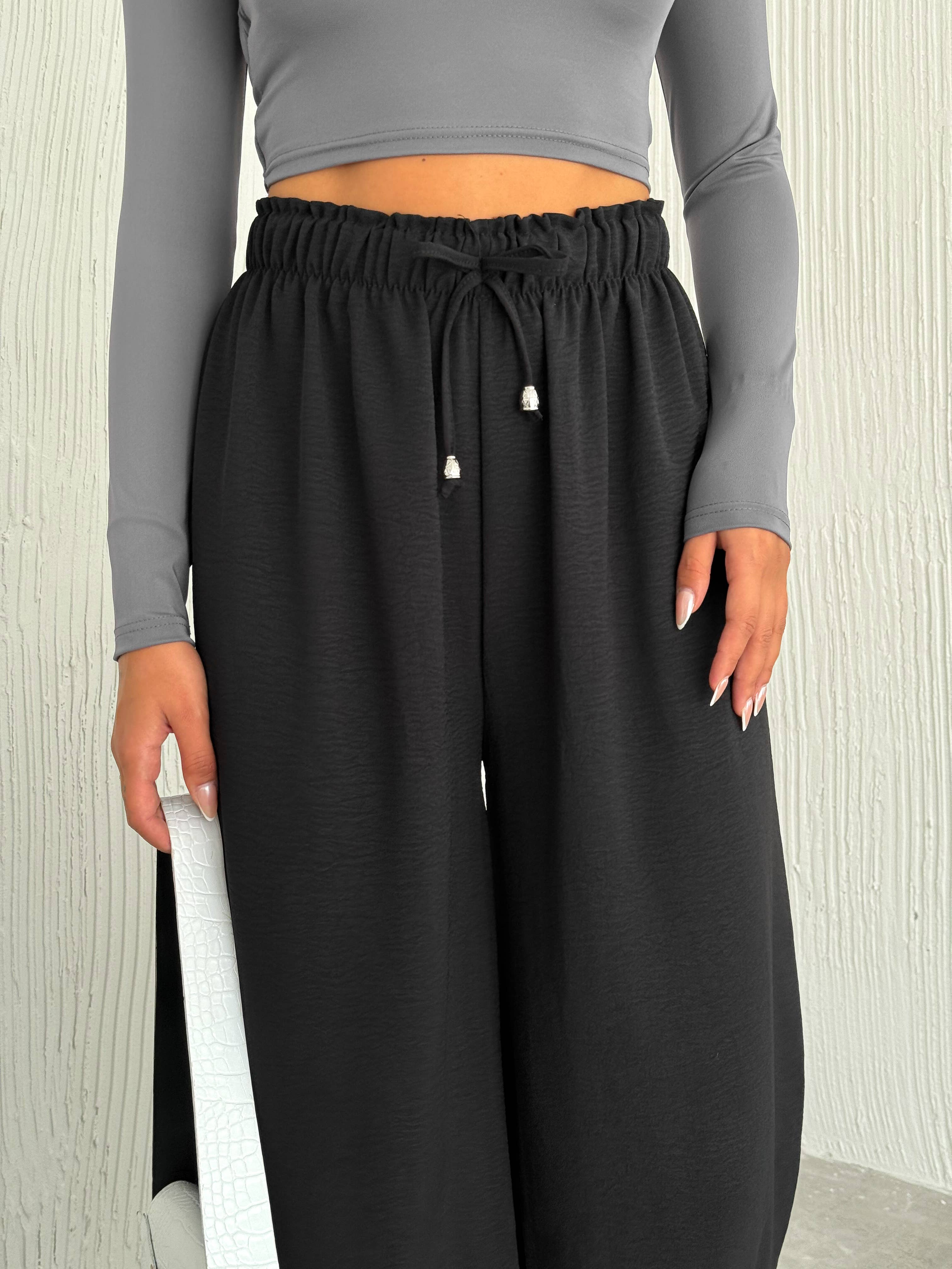 VAV NEW YORK - Wholesale Pants - Women's - Women's Solid Color Palazzo Pants Wide Leg Elastic14