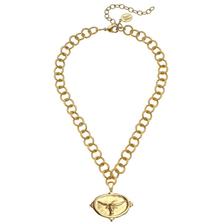 Longhorn Intaglio Necklace for wholesale by Susan Shaw