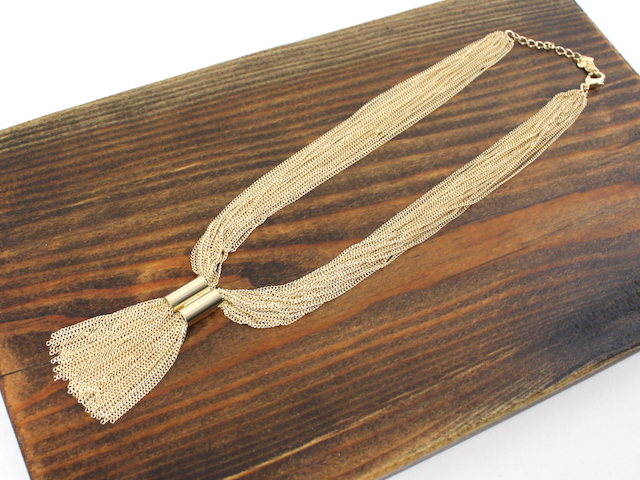 Pretty Persuasions – wholesale Link & chain necklace – N24254 Layered Tassel Necklace4