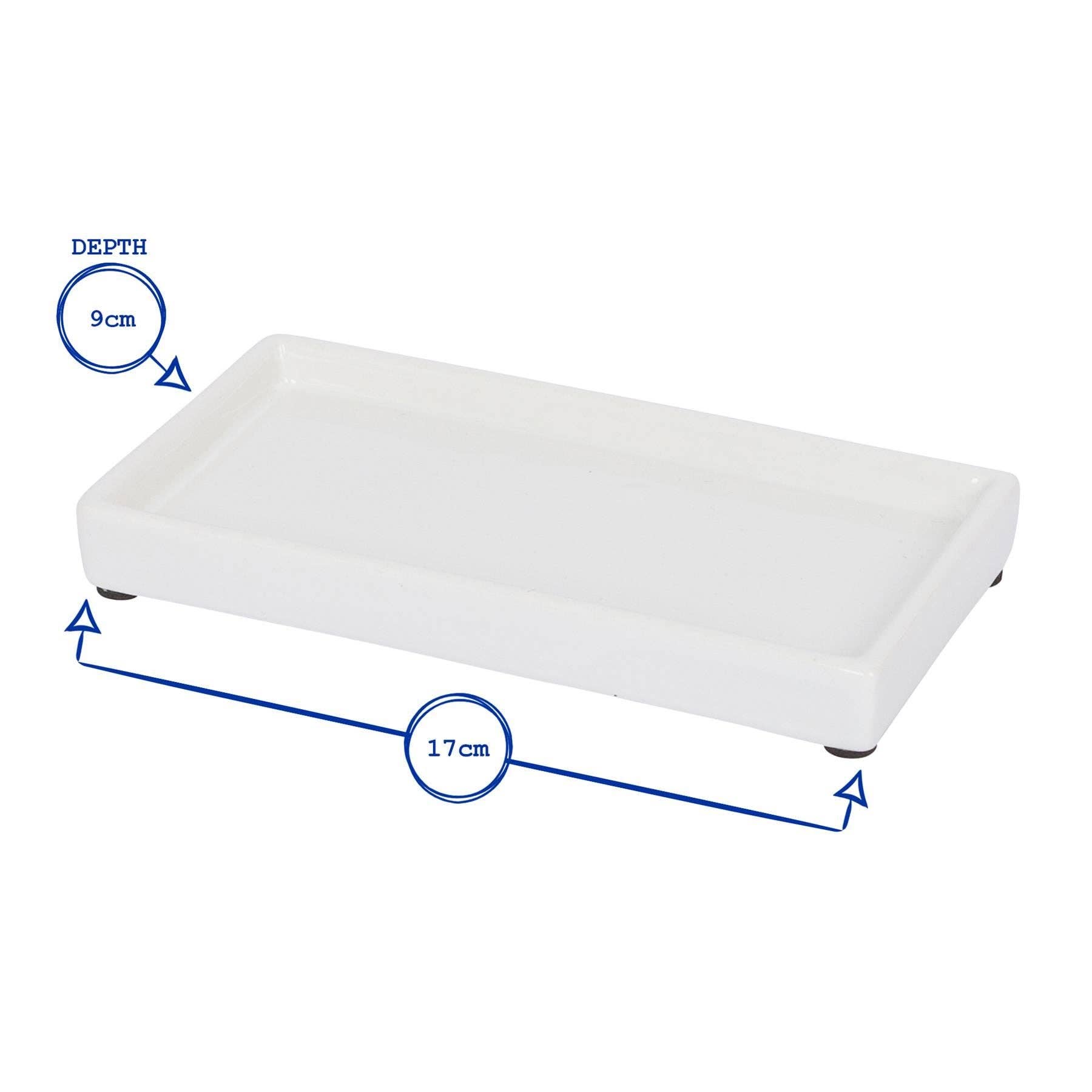 Rinkit Ltd - Wholesale Bath Soap Dish - Ceramic Soap Dispenser Tray - 17cm - White4