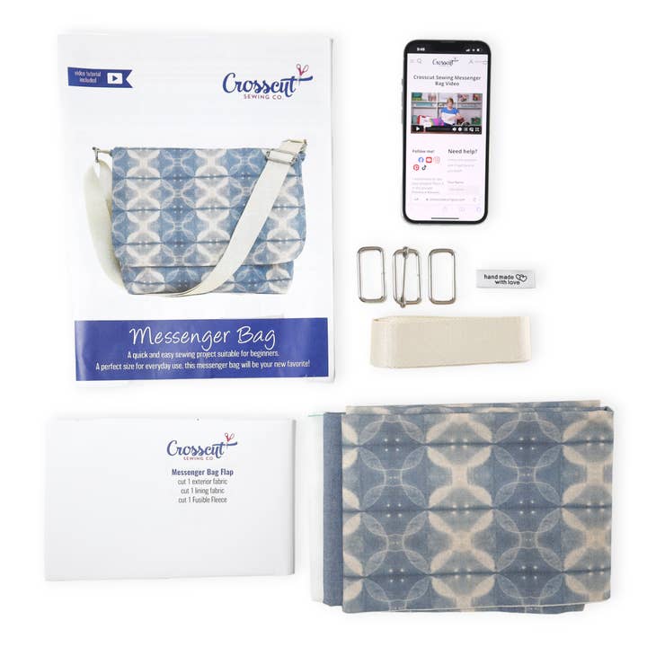 Crosscut Sewing Co. - Wholesale DIY Craft Kit - Messenger Bag Sewing Kit - DIY Beginner Sewing Project Kit Kids and Adults39