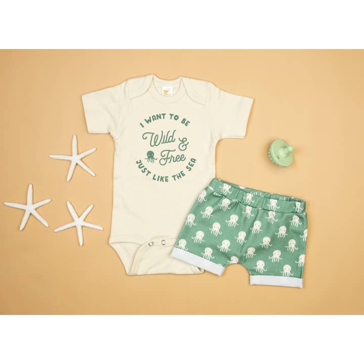 Cuddle Sleep Dream - Wholesale Bodysuit (Non-Footed) - Baby - Wild & Free Octopus Onesie1