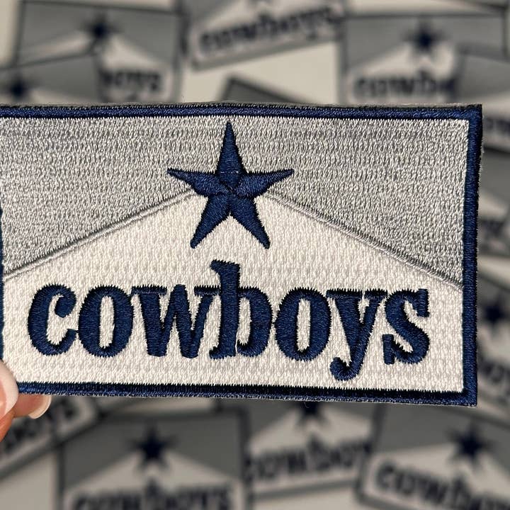 Cowboys Navy/Silver, Dallas cowboys, football, boots patch for wholesale by Aloe and Milk Boutique